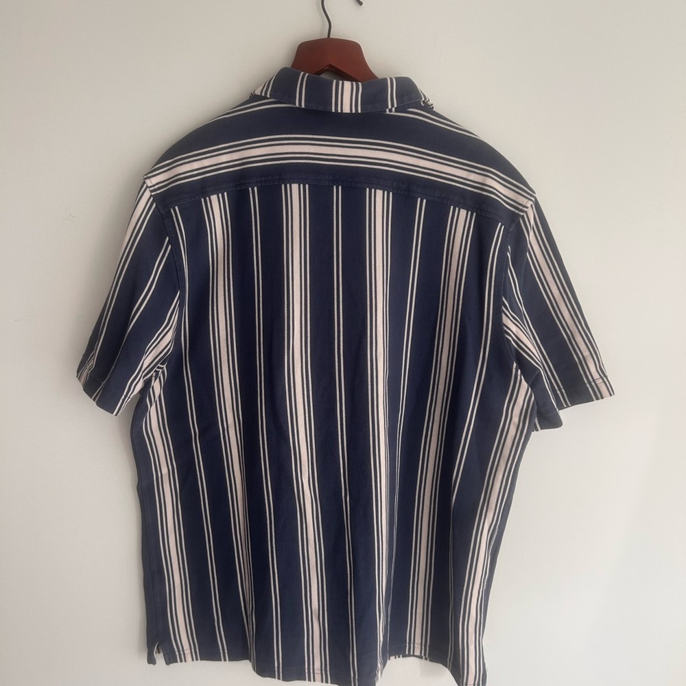Simons Le 31 Blue and White Striped Casual Shirt - Picture 3 of 8